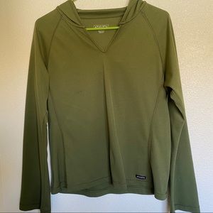 Athleta Olive Green Hooded Pullover Long Sleeve
